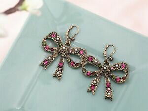 yzWG[EANZT[ RX`[t@bVCOS[h[YO[~jBe[Wcostume fashion earrings oro rosa verde mini perle fiocco vintage wedding x8