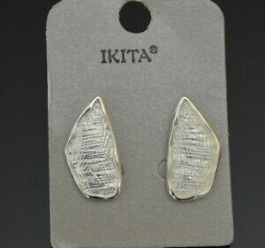 【送料無料】ジュエリー・アクセサリー ラグジュアリーパリシルバーメタルエナメルホワイトペンダントイヤリングlusso orecchini pendenti ikita paris metallo argentato smaltato bianco