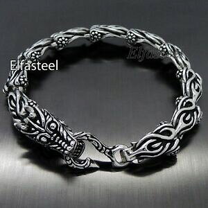 �y���������z�W���G���[�E�A�N�Z�T���[ �����Y�V���o�[�h���S�������N�X�e�����X�X�`�[���u���X���b�g�`�F�[��da uomo 9225cm argento drago link bracciale in acciaio inox catena