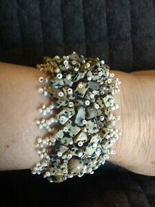 yzWG[EANZT[ WXp[AK^[mKXuXbg}CNr[Yjasper agata amp; vetro di murano bracciale con perline micro