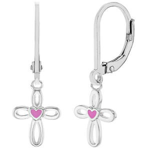 yzWG[EANZT[ Vo[X^[OsNI[vn[gNXy_go[geB[YCO925 argento sterling rosa cuore aperto croce pendente leva retro orec
