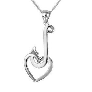 yzWG[EANZT[ Vo[X^[OtBbVtbNn[gy_gAJC^A{bNXargento sterling pesce gancio w cuore ciondolo, prodotto in usa, italiano box