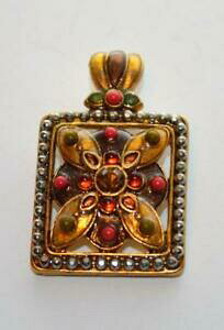 yzWG[EANZT[ Be[WS[hVF[hGiXgXXNGAVFCvy_gtonalita oro vintage smalto strass forma quadrata ciondolo