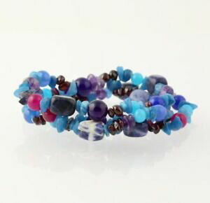 yzWG[EANZT[ r[YrbOuXbgAWXg\[_CgAK^Ol[hZbgnuovo grosso bracciale con perline set di 3 ametista granato sodalite agata