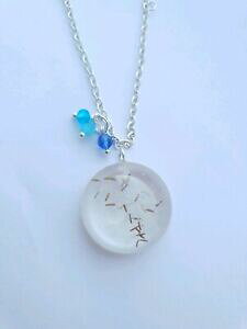 �y���������z�W���G���[�E�A�N�Z�T���[ �^���|�|���A���y���_���g�y���_���g�h���C�l�b�N���X�t�����[dente di leone ciondolo reale fiore schiacciato ciondolo dainty collana essiccato fiore regal