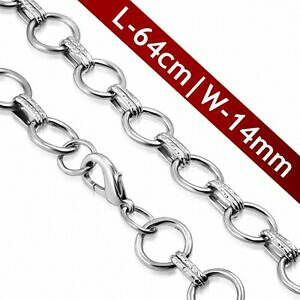 yzWG[EANZT[ NXvNXvuX^[NXvn}[I[oT[N`F[l64cm w14mm lega fermaglio pinza da aragosta martellato cerchio ovale catena