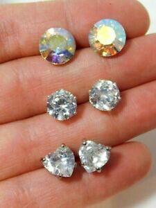 【送料無料】ジュエリー・アクセサリー シェイプハートジルコンキュービックオーロラボレアリスシルバーイヤリングインロボセットforma cuore zircone cubico aurora borealis color argento orecchini a lobo 3