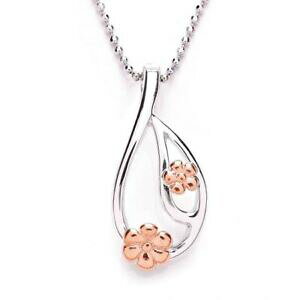yzWG[EANZT[ [Yt[bLS[hy_gfUCVo[X^[OlbNXpurezza argento sterling collana con fiore rosa placcato oro pendente design