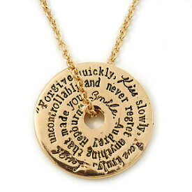 【送料無料】ジュエリー・アクセサリー ゴールドトーンオードリーラウンドメダリオンペンダントチェーンgold tone audrey hepburn iscrizione round medallion ciondolo e catena 41cm le