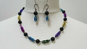 yzWG[EANZT[ rU`W[W[lbNXCOZbgmulticolore bizantina maglie collana e orecchini set