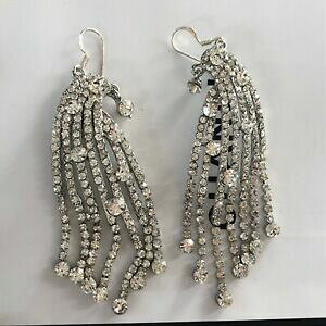 �y���������z�W���G���[�E�A�N�Z�T���[ �V���o�[�X�^�[�����O�A���_���W�F���y���_���g�u�����O�C�������O1990s nuova argento sterling ali dangelo pendente luccicante bling orecchini