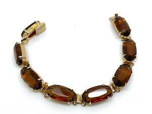 yzWG[EANZT[ S[hgNX^uXbgBe[WuEAK^bellissimo vintage marrone agata in cristallo goldtone bracciale