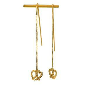 yzWG[EANZT[ COS[h18ct oro riempito da donna cuore infila ago orecchini con cristalli bianchi cz 18k gf