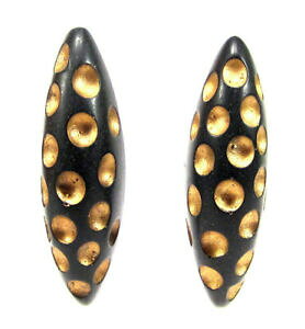 yzWG[EANZT[ \[z[RCOubNS[hWWgIWisoho R orecchini tribale resina nero oro resin resina retro 80er originale