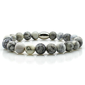 yzWG[EANZT[ AK^uXbguXbgp[uXbgp[XeXagata braccialetto bracelet perle bracciale perle 8mm donna uomo in acciaio inox