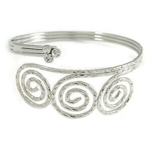 yzWG[EANZT[ Vo[g[NX^eNX`[uXbgA[uXbgOc[hDtono argento con trama crystal roteanti braccio braccialetto bracciale 28cm di lu