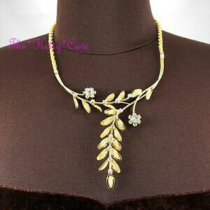 yzWG[EANZT[ fP[g[XS[hW[W[vlbNXXtXL[NX^delicato pizzo oro maglia floreale fiore nuziale prom collana w cristalli swarovski