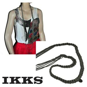 yzWG[EANZT[ RA[\eB[AWFepeBlgbZGvXg}`ikks women collier sautoir argente patine tresse et plastron multi rangs