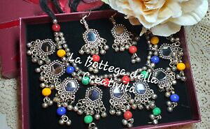 �y���������z�W���G���[�E�A�N�Z�T���[ �l�b�N���X�C�������O�G�X�j�b�N�X�^�C��collana e orecchini stile etnico in vari colori handmade
