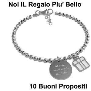 �y���������z�W���G���[�E�A�N�Z�T���[ �~�j�X�`�[���u���X���b�gbracciale mini donna acciaio 10 buoni propositi da oggi noi il regalo piu bello