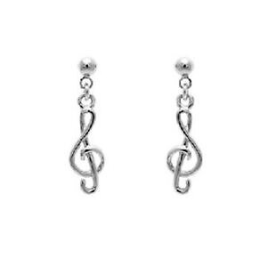 yzWG[EANZT[ u[NhIfCNh\AAWFg[fBGboucles doreilles cle de sol en argent 925 rhodie neuves