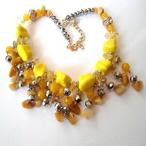 yzWG[EANZT[ EBYlbNXJ[S[hAK^CG[NX^XNH[ccollana donna colore oro agata gialla cristalli quarzo 47 56 cm 208 m