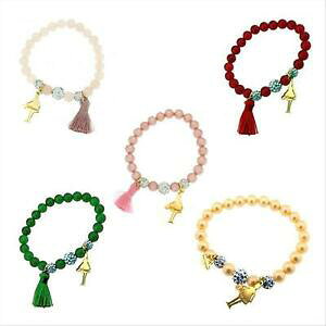 yzWG[EANZT[ isp[NX^GXeBbNuXbgJ[YXvbcbracciale elastico le carose spritz brspr con perle colorate nappina e cristalli