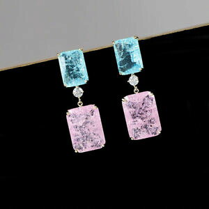 yzWG[EANZT[ u[NhIoCN[[Y^[RCYvPA[fRboucles doreille rectangle bicouleur cz rose turquoise plaque or art deco g12a