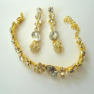 yzWG[EANZT[ p[uXbgCOS[hJ[zCgWRparure donna bracciale e orecchini colore oro con zirconi bianchi 158 m