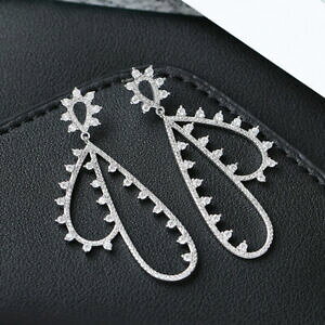 yzWG[EANZT[ u[Nh[AWeOtHCfevPtBboucles doreilles argente long feuille dentelle plaque or cz fin g6 209