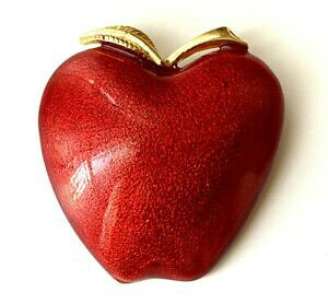 yzWG[EANZT[ O[gubV|hBe[WG^bggrande broche pomme emaille dore vintage etat neuf 5cm