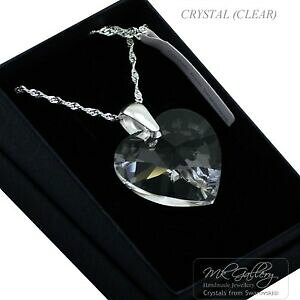 yzWG[EANZT[ XtXL[NX^RNAn[gVo[lbNX925 argento collana realizzata con cristalli di swarovski R * clear * cuore 1028