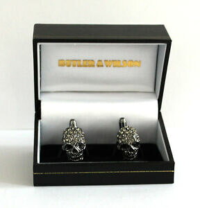 �y���������z�W���G���[�E�A�N�Z�T���[ �o�g���[�E�B���\�����g���s���[�^�[�c�C���N���X�^���X�J���j���[butler e wilson piccolo peltro teschio di cristallo gemelli nuovo