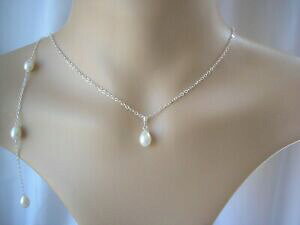 yzWG[EANZT[ eBAp[lbNXdainty lacrima collana di perle sfondo per le donne spose damigelle matrimonio v7f