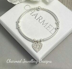 yzWG[EANZT[ X^[OXgb`Vo[X^bLOn[guXbgk[hfUCargento sterling stretch impilamento bracciale decorata cuore noodle designs