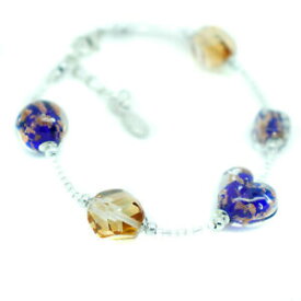 【送料無料】ジュエリー・アクセサリー murano glass braccialetto blu bronzo argento fatti a mano fascia da braccio venezia 3 murano beads