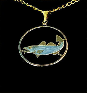 yzWG[EANZT[ JbgRClbNXS[hVo[y_gbLACXhNEcod pesce taglio moneta collana con ciondolo pisces oro e argento placcato 1 corona i