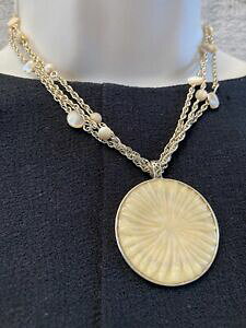 yzWG[EANZT[ Be[WlTo[Xg}``F[}U[Iup[vintage monetintagliato collana sunburst multi catena madreperla perla 16 18
