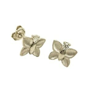 yzWG[EANZT[ Vo[fB[XCOo^tCCOWRargento 925 donna bambini orecchini orecchini farfalla con zirconi