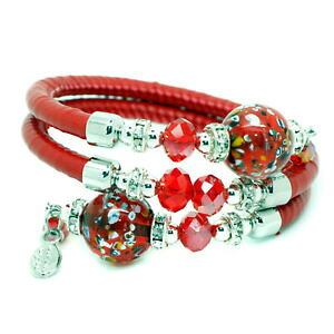 【送料無料】ジュエリー・アクセサリー ムラーノガラスブレスレットシルバービーズハンドメイドブレスレットヴェネツィアbracciale di vetro di murano rosso argento perline bracciale fatto a mano venezia re