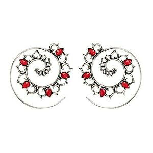 �y���������z�W���G���[�E�A�N�Z�T���[ �V���o�[�u���X�s���N�X�p�C�����X���b�_�[�C�������Osilver brass pink embellished spiral threader earrings