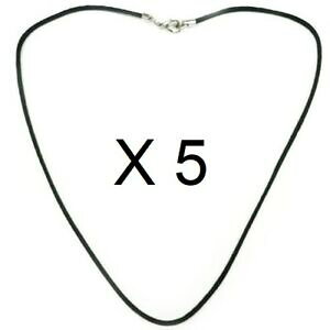 �y���������z�W���G���[�E�A�N�Z�T���[ �u���b�N�R�[�h�l�b�N���X�Z�b�gset di 5 collana cordino nero 1,5mm cotone oliato brillante lunghezza 35 a 80 cm