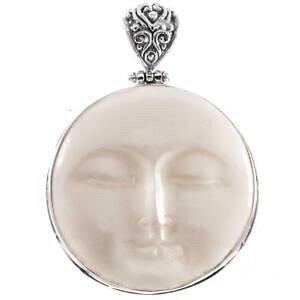 yzWG[EANZT[ o[ToC\{[Vo[y_g44cm mano intagliato bali luna sole divinita bisonte osso 925 argento pendente