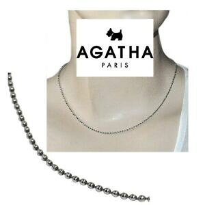 yzWG[EANZT[ AK^RA[`ClCu[AWFg}XeBtrW[agatha collier chaine maille boule 1,8mm argent massif 925 40cm bijou