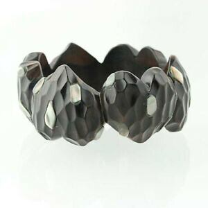 【送料無料】ジュエリー・アクセサリー ハートリジッドブレスレットマザーオブパールマッシフハンマードnuovo cuore bracciale rigido madreperla grosso massiccio 8 martellato
