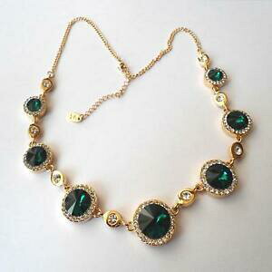 yzWG[EANZT[ GhzCgWRfB[XlbNXS[hJ[collana donna colore oro con smeraldi e zirconi bianchi 137 d