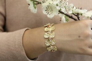 yzWG[EANZT[ S[fuXbgV[g[^XV[g~jp[zCgXgXbhO[braccialetto dorato corto foglio lotus mini perle bianco strass verde rosso