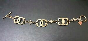 【送料無料】ジュエリー・アクセサリー ブレスレットヴィンテージゲスメタルドレラインストーンモノグラムebracelet vintage guess metal dore strass monogramme g xxeme