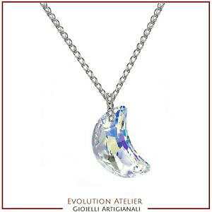 �y���������z�W���G���[�E�A�N�Z�T���[ elegante ciondolo luna swarowski con gancio in argento 925