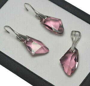 yzWG[EANZT[ Vo[COXtXL[NX^ZbgMeBbNAeB[NsN925 orecchini argento set realizzati con cristalli swarovski 19mm galatticarosa an